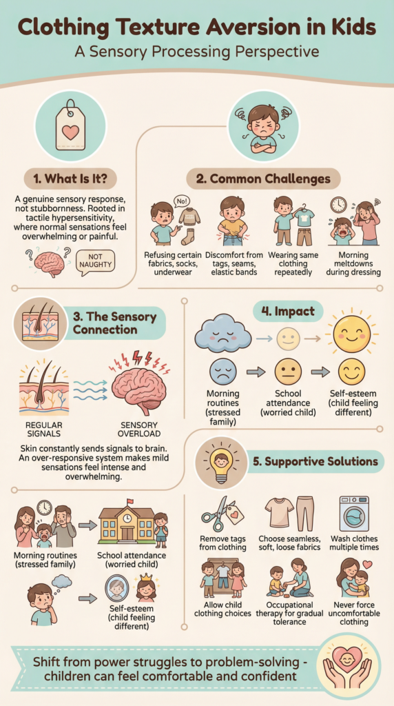 Clothing Texture Aversion in Kids Clothing Texture Aversion in Kids: Understanding Sensory Processing and Tactile Sensitivity