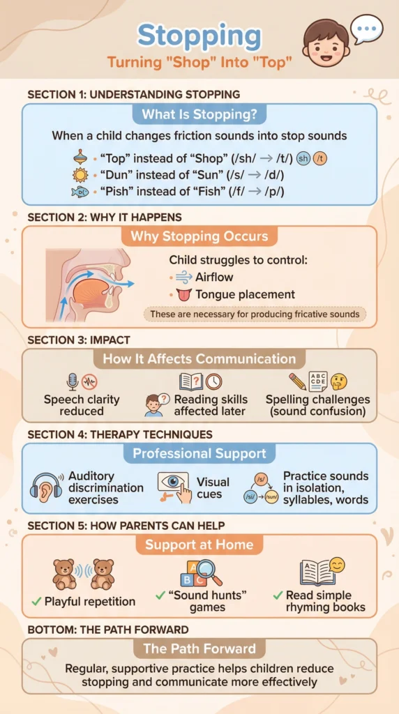 Turning “Shop” Into “Top”: Understanding the Stopping Speech Process in Children