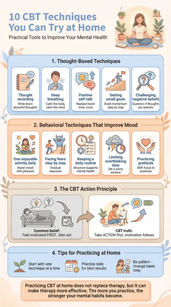 10 Powerful CBT Techniques You Can Try at Home Today