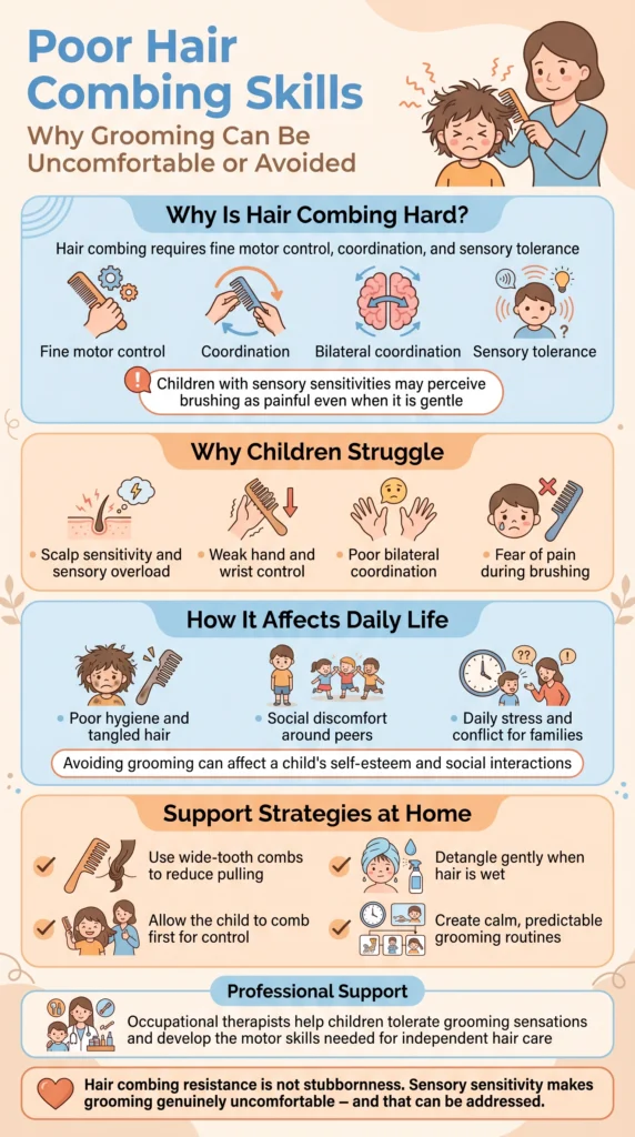Why Some Children Struggle With Hair Combing Skills